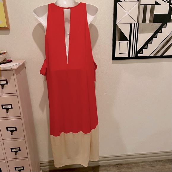 MARC JACOBS Silk Midi Orange & Cream Colorblock Tent Dress US XS/S - Picture 10 of 15